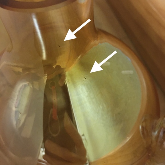 Amber Iridescent Glass Bulb Vase 6in - Picture 11 of 12